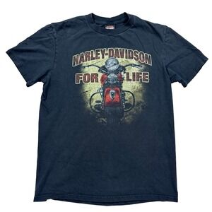 Harley-Davidson T-Shirt Men's L Black Boswell's Music City Nashville Biker Y2K